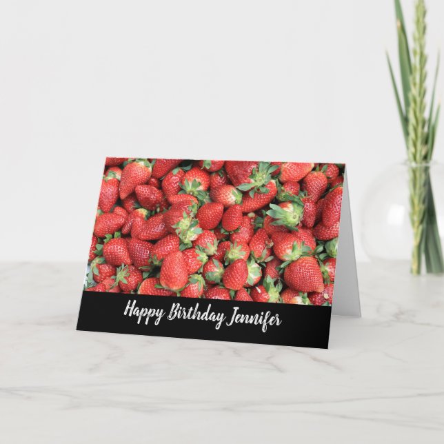 Batch av Red Juicy Strawbär Birthday Kort (Framsida)
