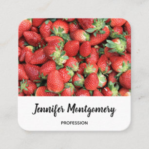 Batch av Red Juicy Strawbär Fyrkantigt Visitkort