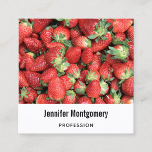 Batch av Red Juicy Strawbär Fyrkantigt Visitkort