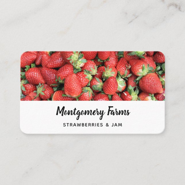 Batch av Red Juicy Strawbär Visitkort (Framsida)