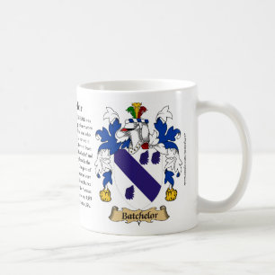 Batchelor, ursprung, det menande och vapenskölden kaffemugg