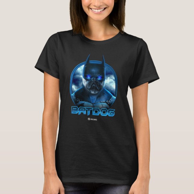 Batdog Beige Pug för julen T Shirt (Framsida)