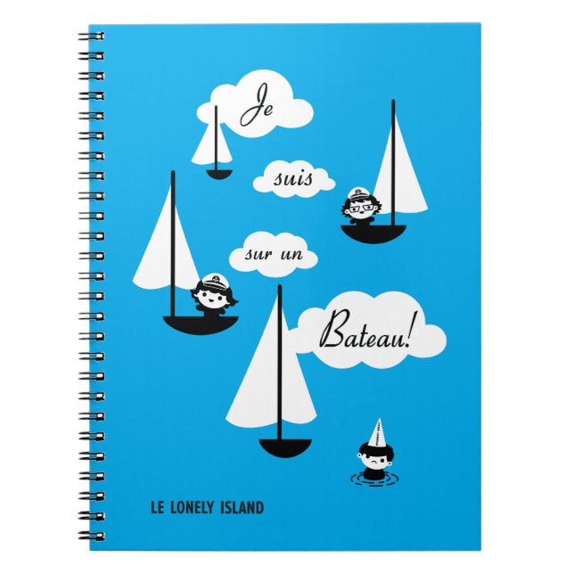 Bateau för un för Je suissur! Anteckningsbok Med Spiral (Framsidan)