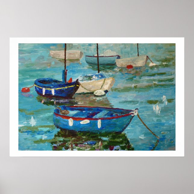 Bateaux de pêche au port poster (Framsidan)