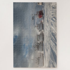bateaux de pêche dans la neige pussel
