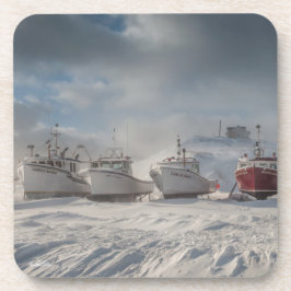 bateaux de pêche dans la neige underlägg