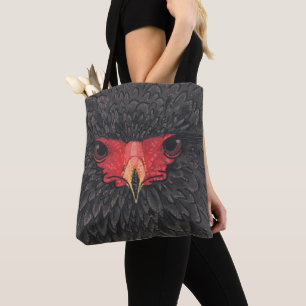 Bateleur Eagle African Bird Porträtt Papper Collag Tygkasse