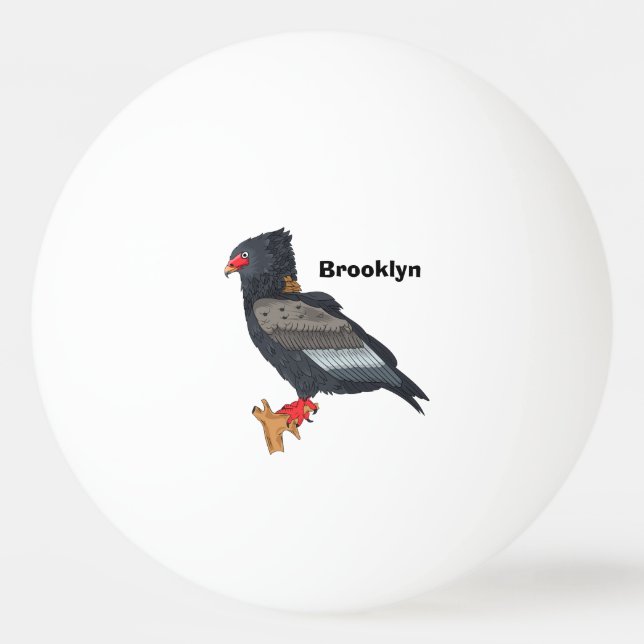 Bateleur Eagle-illustration Pingisboll (Framsidan)