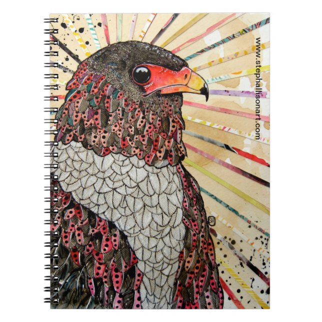 Bateleur örn anteckningsbok med spiral (Framsidan)