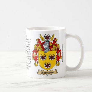 Bateman, ursprung, det menande och vapenskölden kaffemugg