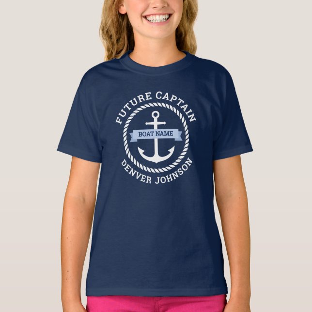 Båten gräns i namn, framtida kapten t shirt (Framsida)