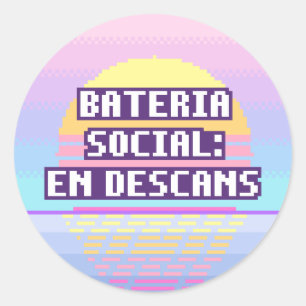 Bateria Social: En Descans Pixel Klistermärke