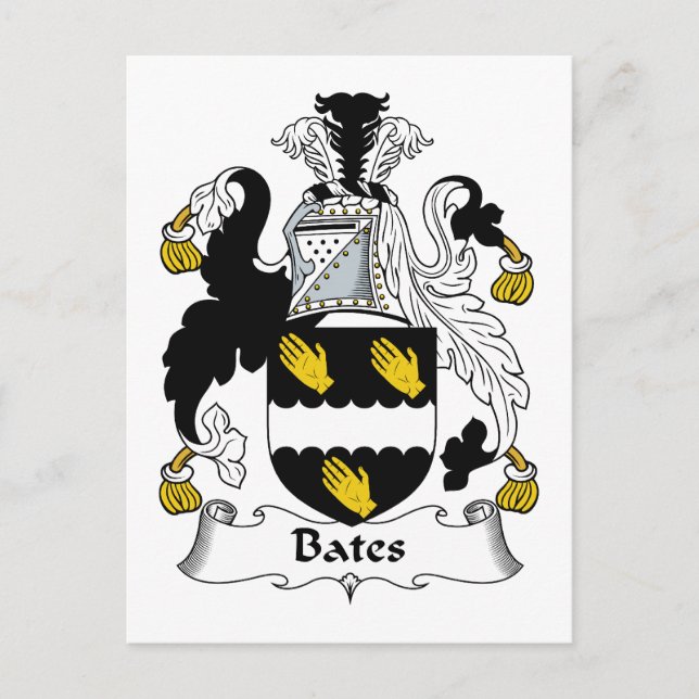 Bates Family Crest Vykort (Framsida)