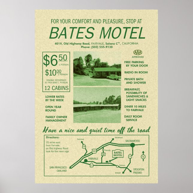 Bates Motel Advertisement Poster (Framsidan)