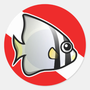 Batfish Dive Flagga Runt Klistermärke