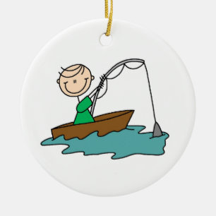 Båtfiske Julgransprydnad Keramik