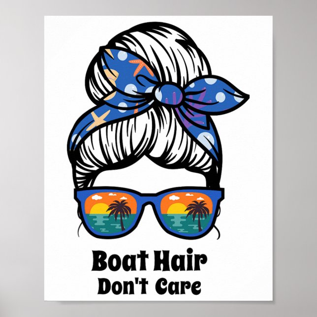 Båtfrisyr Bryr Sig Inte Oordnad Baddräkt Strand Ro Poster (Framsidan)