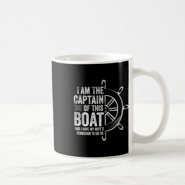 Båtgåvor Jag Är Kapten På Denna Båt Seglar Kaffemugg (Höger)