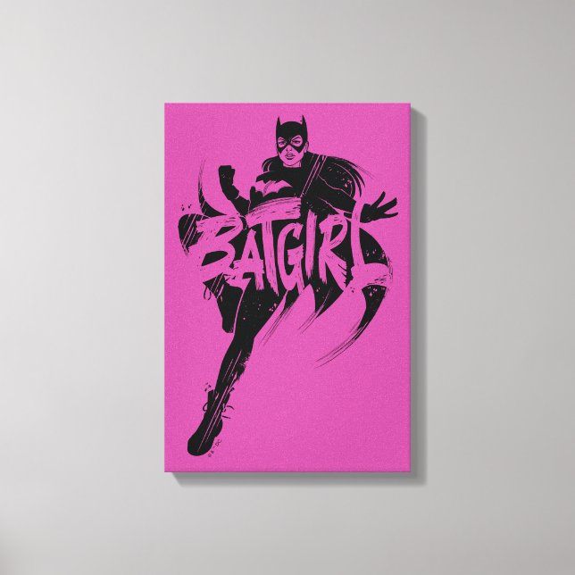 Batgirl Bläck Brush Namn Canvastryck (Framsida)