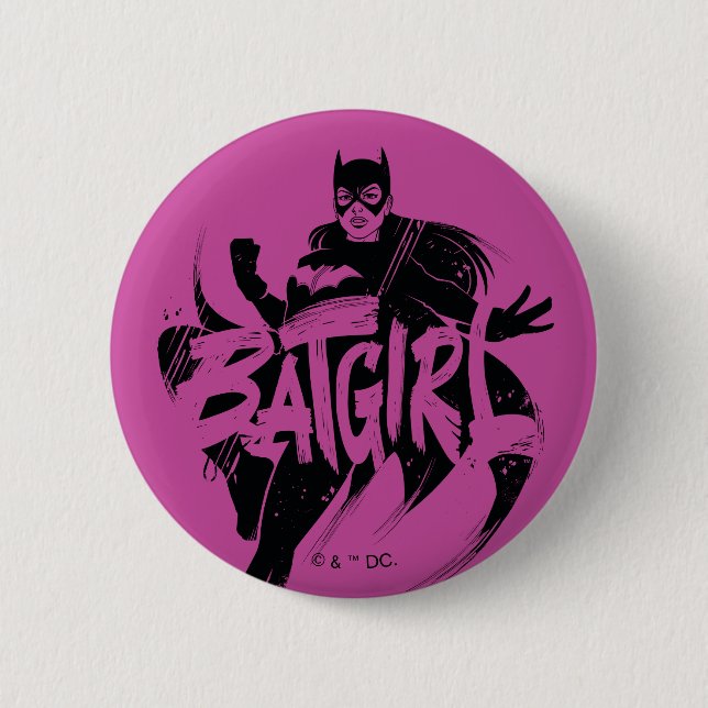 Batgirl Bläck Brush Namn Knapp (Framsida)