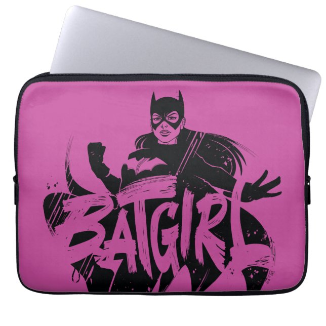 Batgirl Bläck Brush Namn Laptop Fodral (Framsidan)