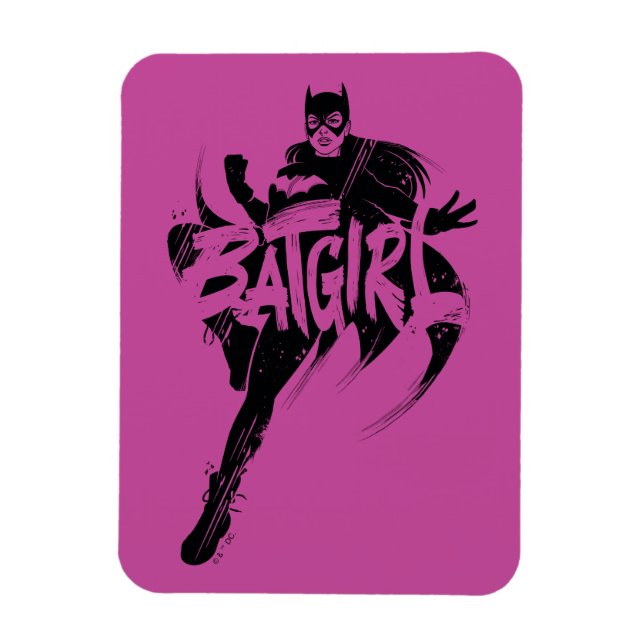 Batgirl Bläck Brush Namn Magnet (Vertikal)