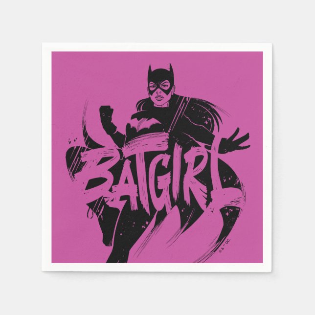 Batgirl Bläck Brush Namn Pappersservett (Framsidan)
