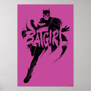 Batgirl Bläck Brush Namn Poster