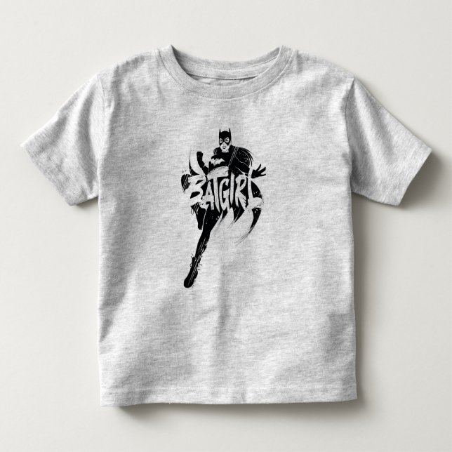 Batgirl Bläck Brush Namn T Shirt (Framsida)