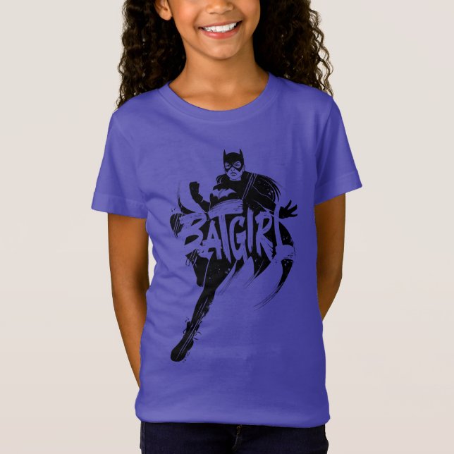 Batgirl Bläck Brush Namn T Shirt (Framsida)