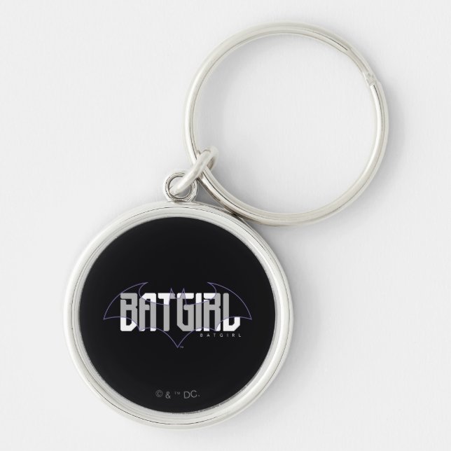 Batgirl Hi-Tech Namn Graphic Rund Silverfärgad Nyckelring (Framsidan)