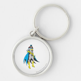 Batgirl Poses Rund Silverfärgad Nyckelring
