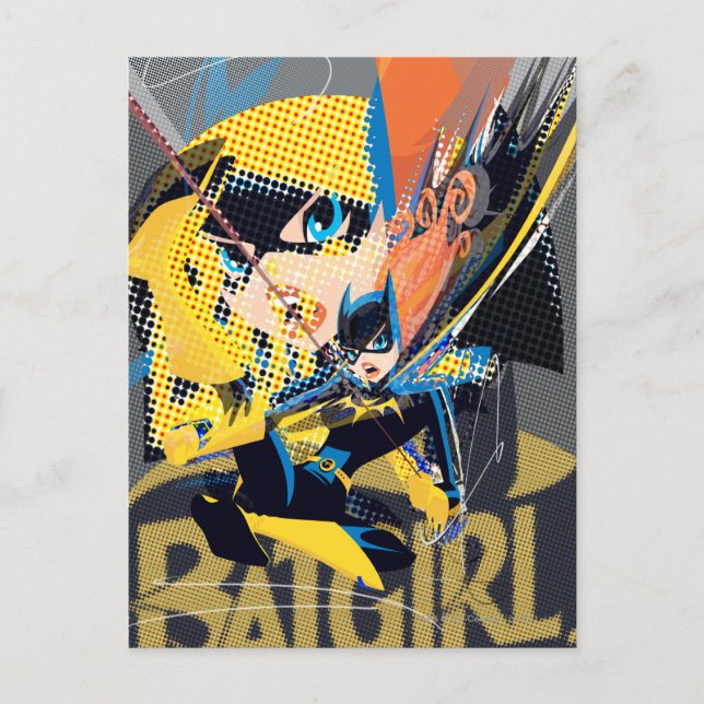 Batgirl Swinging Kick Vykort (Framsida)