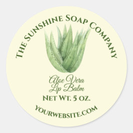 Bath and Body Product Label - aloe vera - gult Runt Klistermärke