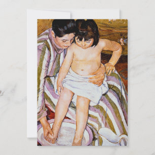 Bath av Mary Cassatt mor badande barnkonst
