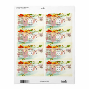 Bath & Body Product Label - Flowers with honeybee Fraktsedel
