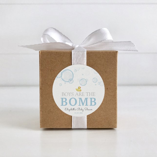 Bath Bomb Baby Shower Rubber Anka Favor tag tag Runt Klistermärke (Skapare uppladdad)