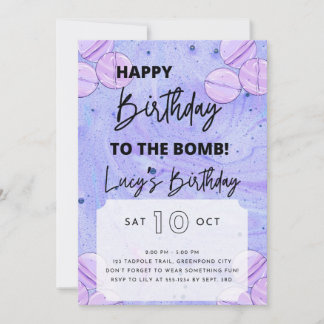 Bath Bomb Birthday-inbjudan Inbjudningar