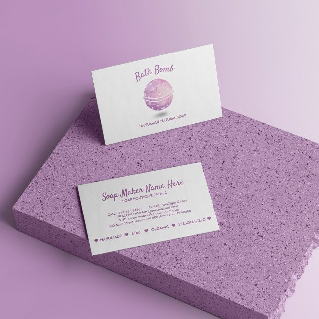 Bath Bomb Spa Naturlig Tvål Visitkort (Bath Bomb Spa Natural Soap Business Card)