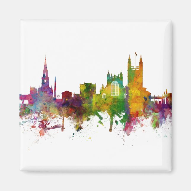 Bath England Skyline Cityscape Magnet (Framsidan)