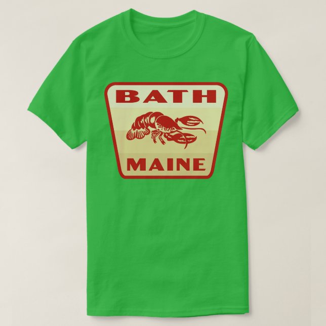 Bath Maine Retro Badge Tan T Shirt (Design framsida)