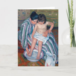 Bath Mary Cassatt Moderskap konst Kort