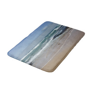 Bath Mat av blå Seashore-minnesskum Badrumsmatta