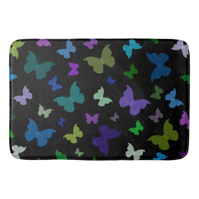 Bath Mat/Black med Butterflies Badrumsmatta (Framsidan)