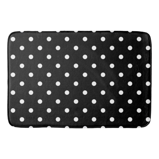 Bath Mat/Black med White Polka dots Badrumsmatta (Framsidan)