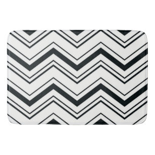 Bath Mat/Black och White Zig Zags Badrumsmatta