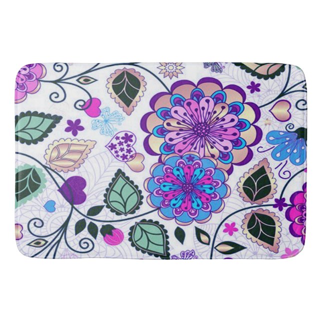 Bath Mat/Blommigt Badrumsmatta (Framsidan)