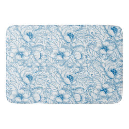 Bath Mat Blommigt Blue Badrumsmatta