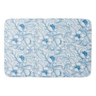 Bath Mat Blommigt Blue Badrumsmatta