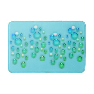 Bath Mat - Blue and Grönt Bubbles on Aqua Badrumsmatta